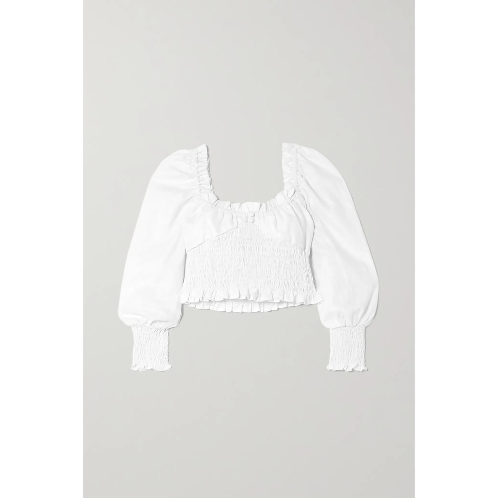 FAITHFULL THE BRAND Bel Rose Top Plain White S - Picture 6 of 9